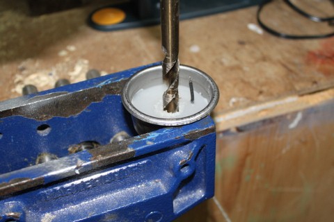 Basket with glue being drilled